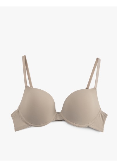 Koton Dolgulu Balenli Kaplı Push Up Sütyen Bej 5slk10014mk Ekru