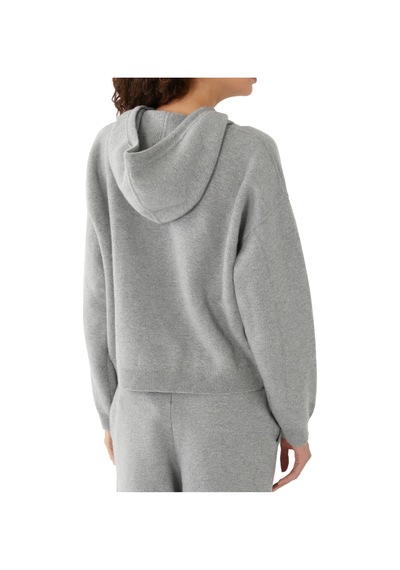 Loulou Studio Lüks Kaşmir Örgü Kapüşonlu Sweatshirt - Gri