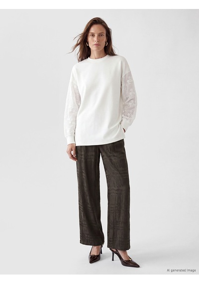 Lcw Everyday Kahverengi Loose Fit Ekose Kadın Pantolon