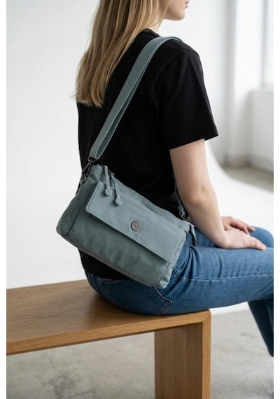 Baginn Paraşüt Kumaş Mini Çapraz Askılı Kadın Çanta Yağmur Geçirmez El Askılı Çanta 20 12 Cm Telefonluk Mavi