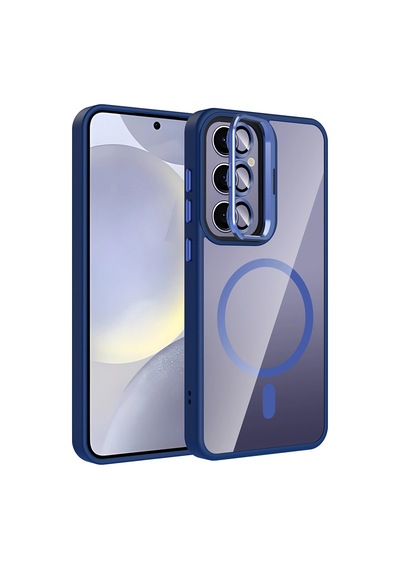 Galaxy Uyumlu S24 Plus Kılıf Standlı Ve Kamera Lens li M-safe Şarj Özellikli Zore Etro Kapak Çok Renkli