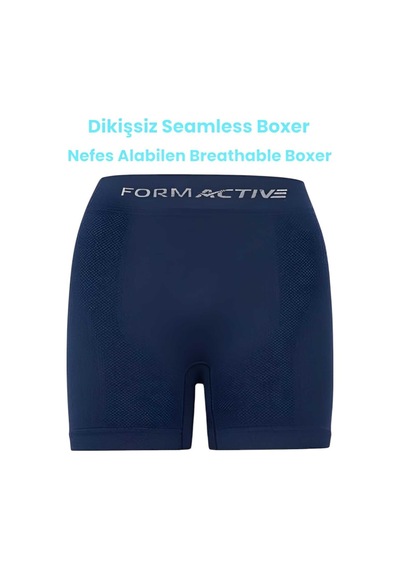 Uniquetrenders Erkek Dikişsiz/seamless Nefes Alabilen Boxer 6 Adet Beyaz - Lacivert