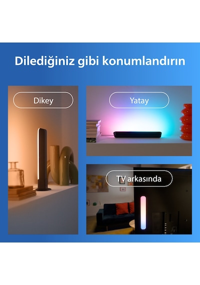 Philips Smart Lighting Rgbıc Işık Barı 30 Cm - Google Home, Alexa, Homekit Ve Matter Uyumlu Çok Renkli