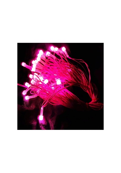 Aydınlatması 10 Metre 220 Vold Sabit Aydınlatma 38 Led Işık- Fişli Pembe Genel