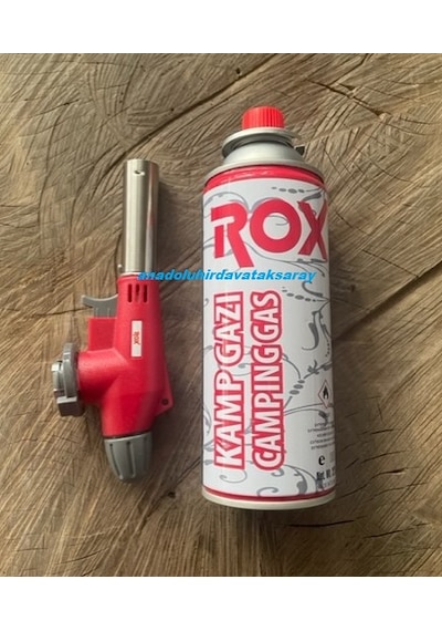 Rox Pro Ayarlı Pürmüz Gazlı Pürmüz Set Kamp Pürmüzü Çakmaklı Püzmüz Seti Kırmızı Gri Çok Renkli