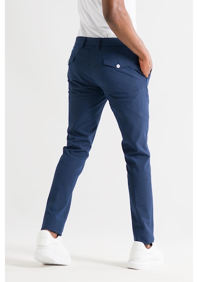 Ecer Slimfit Çizgili Yazlık İnce Gofre Kumaş Likralı Erkek Kumaş Pantolon 001