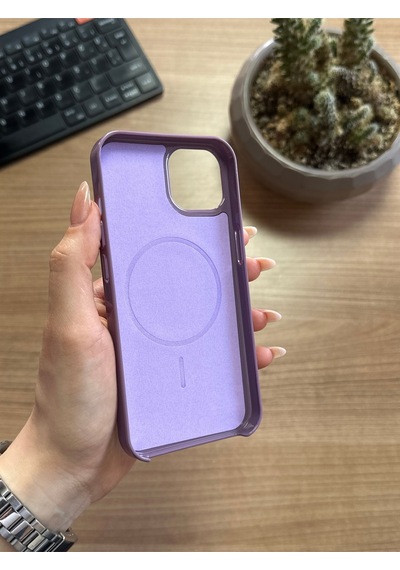Apple Uyumlu iPhone 13 Animasyonlu Stylus Silikon Kılıf Mor