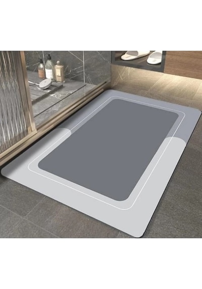 Dıkdörtgen Süper Emıcı Banyo Paspası Gri