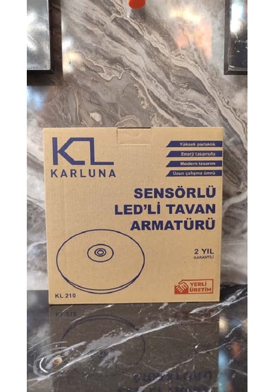 12 Watt Ledli Sensörlü Tavan Armatürü Beyaz Işık 6500k Beyaz