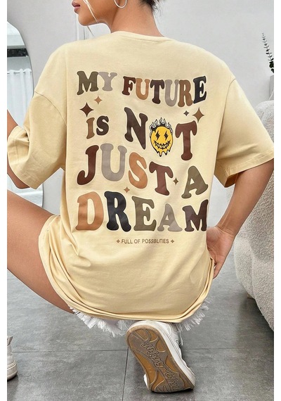 Unisex Is Not Just Tasarım Tshirt Bej