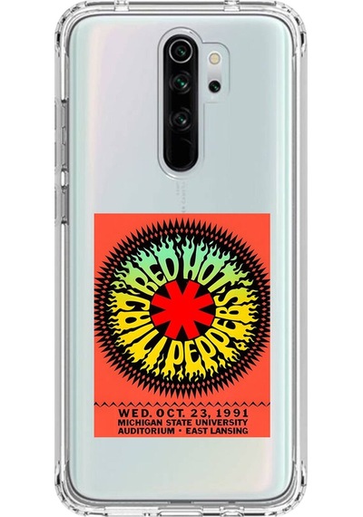 Xiaomi Redmi Note 8 Pro Uyumlu Şeffaf Kılıf Red Hot Chili Peppers Tasarımlı