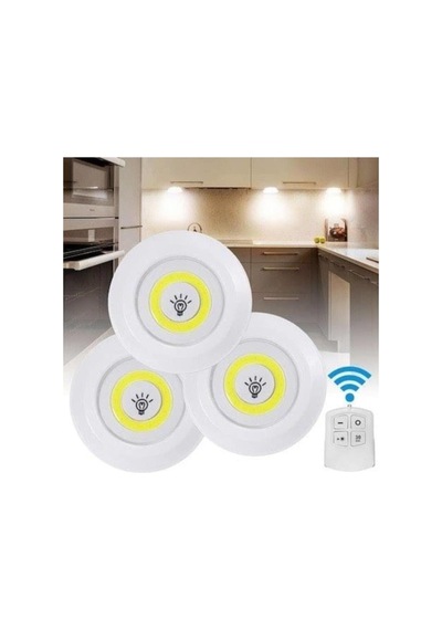 Uzaktan Kumandalı Kablosuz 3'lü Led Spot Lambalar Çok Renkli