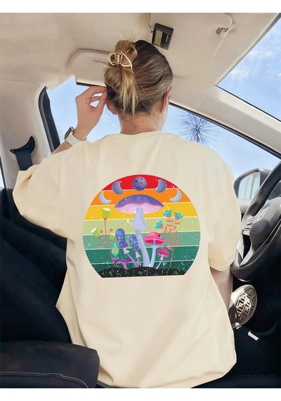 Noıssey Urban Pop Graphic Kadın Tişört Koleksiyonukod 5504 Bej