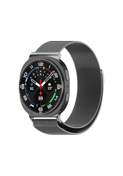 Adige Samsung Uyumlu Galaxy Watch 8 40mm Kordon Metal Hasır Siyah