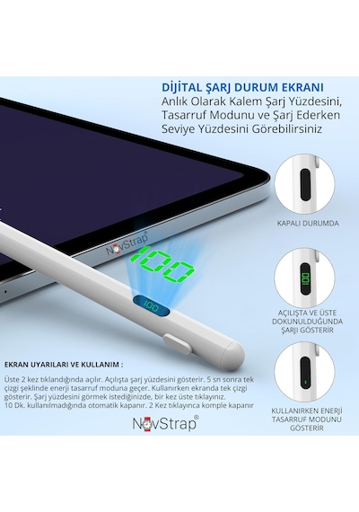 Novstrap Honor Pad 9/8/x8 Lite/x9/x8a/magic Pad 2 İle Uyumlu Dijital Ekranlı Dokunmatik Tablet Kalemi Stylus