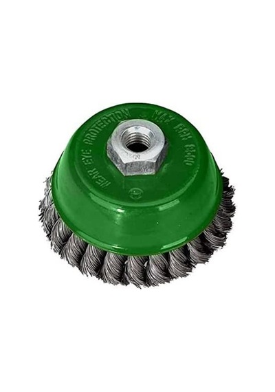 Troy T 27707/75 Burma Telli Çanak Fırça, Gri/yeşil, 75 Mm