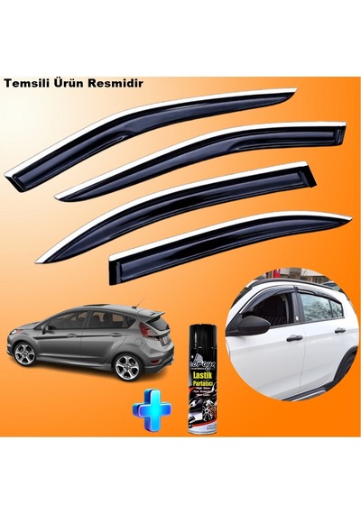 Fiesta Mügen Cam Rüzgarlığı Abs Nikelaj Krom Cam Rüzgarlığı 2018 Sonrası + Ebrayn Lastik Parlatıcı