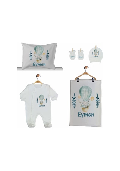 Pia Baby Gl 2013 İsme Özel Balonlu Beşli Tulum Set Mavi