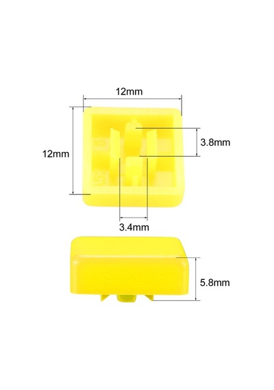 Tact Switch Kapağı Kare Sarı- 10X10X5Mm İle Uyumlu