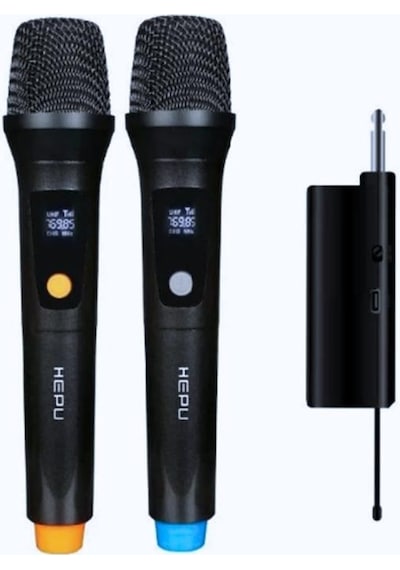 Hepu Hp-m001 Çift El Uhf Kablosuz Telsiz Mikrofon