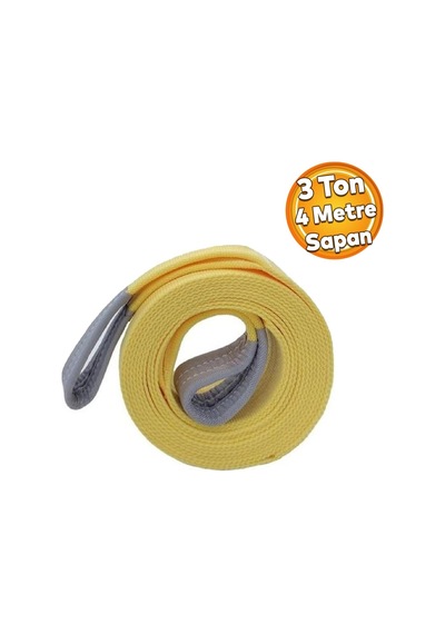 Tr Sapan Polyester Spanzet 3 Ton 4 Metre Sarı Sağlam Yük Kaldırma Taşıma İndirme Halat