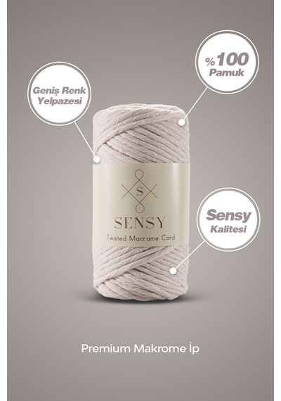Sensy Premium Taranan Makrome Makrame Hobi Ipi Turkuaz