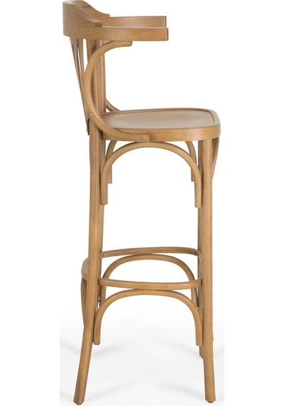 Thonet Kolçaklı Ahşap Bar Sandalyesi Natural