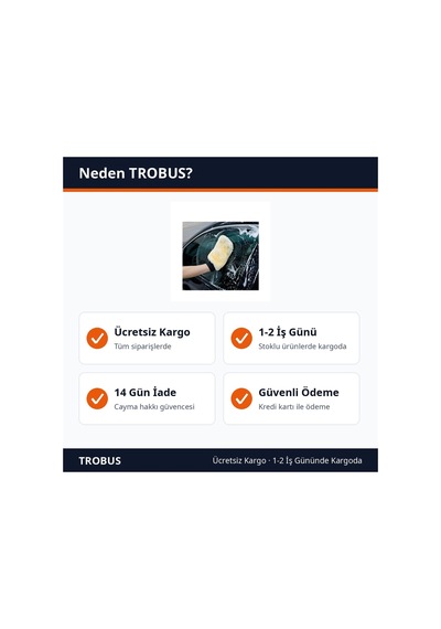 Trobus Peluş Oto Yıkama Eldiveni Mikrofiber 28x18 Cm
