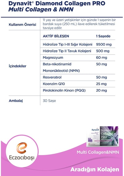 Dynavit Diamond Nmn Collagen Pro 30 Saşe