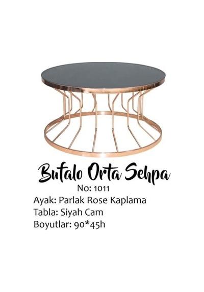 Orta Sehpa Brc Bufalo Düz Siyah Temper Cam Metal Transmisyon Çelik Rose Renk Kaplama El Yapım Orta Sehpa Brc Bufalo Düz Siyah Temper Cam Metal Transmisyon Çelik Rose Renk Kaplama El Yapım