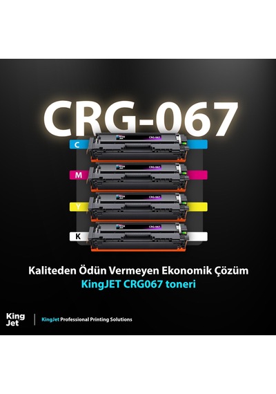 Kingjet Canon Uyumlu Crg-067 Standart Kapasiteli 4 Renk Takım Toner Çipli Mf655, Mf657