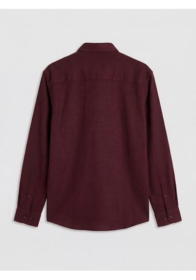 Lcw Vision Bordo Regular Fit Armürlü Erkek Gömlek