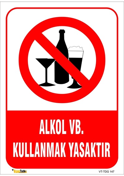 Alkol Kullanmak Yasaktır 15x21 Cm Galvaniz Saç 0,4 Mm