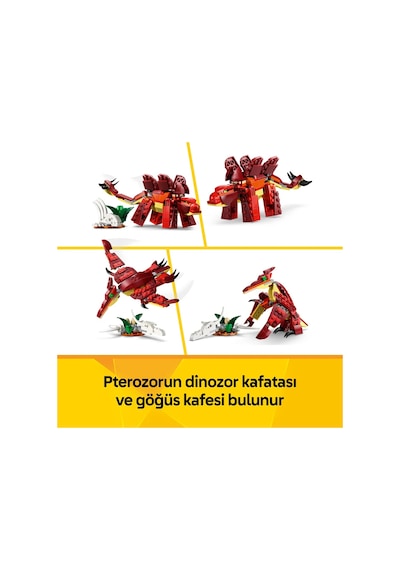 LEGO® Creator 3’ü 1 Arada Vahşi Dinozor 31379 – 8 Yaş ve Üzeri Çocuklar için Yaratıcı Oyuncak Yapım Seti (283 Parça)