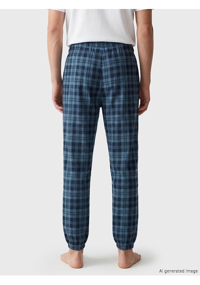 Lc Waikiki Lc Waıkıkı İndigo Standart Kalıp Ekose Erkek Pijama Alt