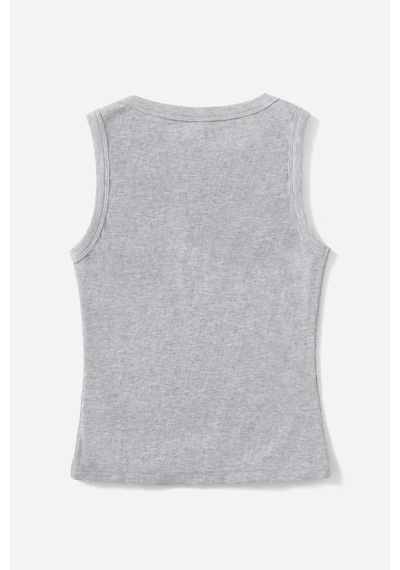 Merry See Düz Renk Kadın Kolsuz Bluz Crop Top Gri