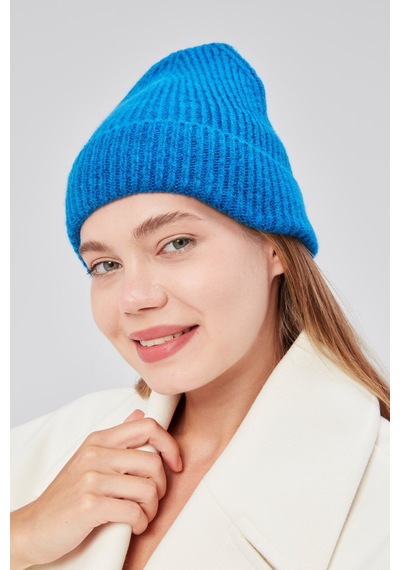 Derikem Basic Şık Standart Lüks Unisex Tiftik Bere Mavi