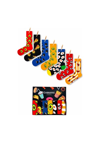 Carnaval Socks 7'li Carnaval Renkli Tasarım Çorap Set 1027 Renkli