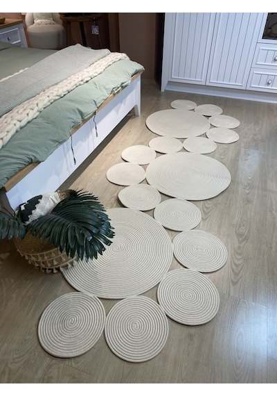 Mavaux Snake Hasır Jüt Bej Yolluk Halı Kilim Krem