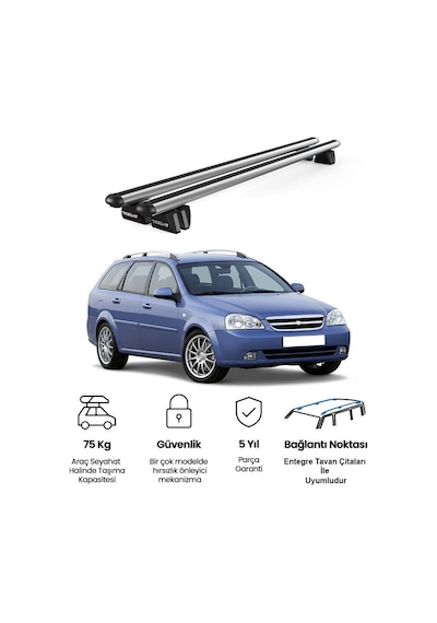 Pençe Chevrolet Lacetti 2005-2011 Uyumlu Gri Ara Atkı 109cm Port Bagaj Tavan Barı