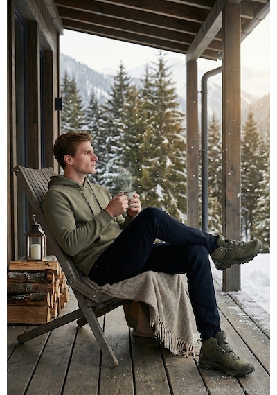 Buratti Regular Fit Kapüşonlu Kanguru Cepli Içi Tüylü Yumuşak Şardonlu Erkek Sweat 5905281 Vizon Yeşili