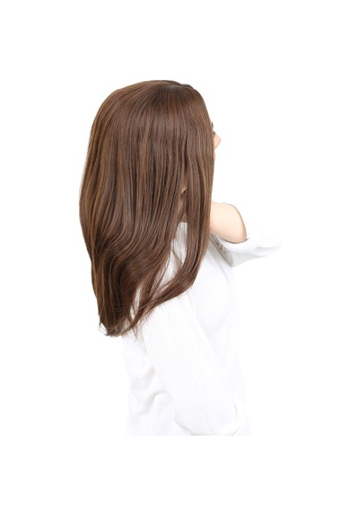 Kahkülsüz Fiber Sentetik Orta Boy Düz Peruk / Kahve Karamel - Joby-462159 Renkli