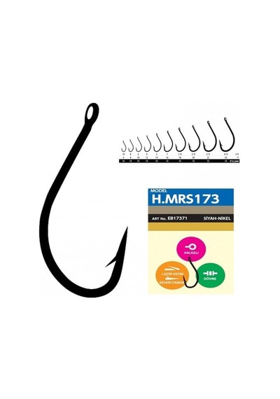 Hayabusa Hmrs 173 Delikli Dövme Olta İğnesi 15'li Paket Black Nikel No : 1/0