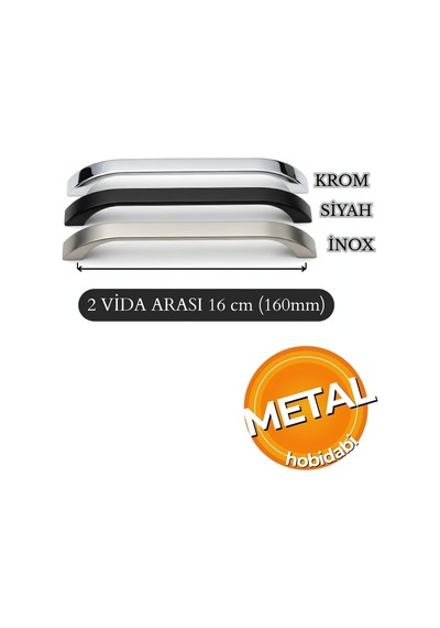 Göksu İnox Metal Mutfak Dolap Kulpları, Çekmece Kapak Kulbu, Mobilya Kulp 160 Mm Diğer