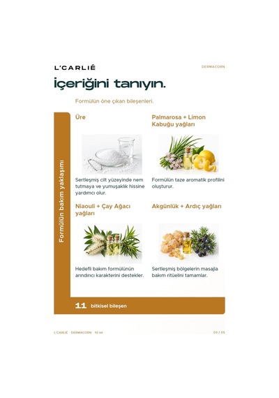 L'carlıe Dermacorn Sertleşmiş Bölge Bakım Kremi Üre İçerikli 10 Ml