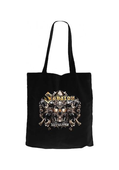 Sabaton Metalizer Siyah Kanvas Bez Çanta Siyah