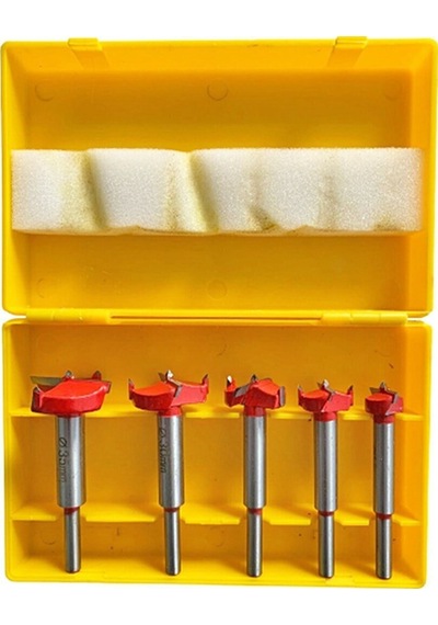 5 Parça Menteşe Mumluk Açma Freze Matkap Uç Set 15 20 25 30 35 Mm