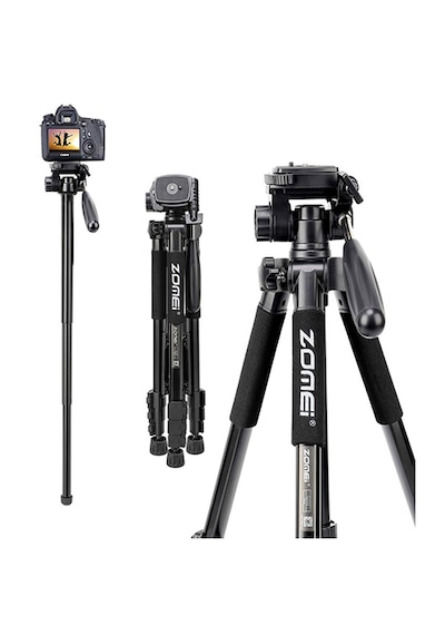 Q222 Profesyonel Tripod-monopod, Telefon Tutucu Ve Çanta li 152cm Maksimum Yükseklik