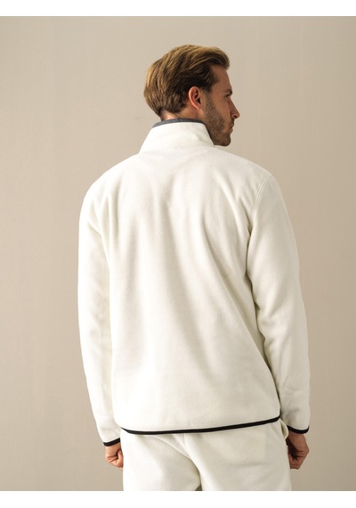 Xint Ekru Regular Fit Dik Yaka Polar Sweatshirt 300276 Beyaz