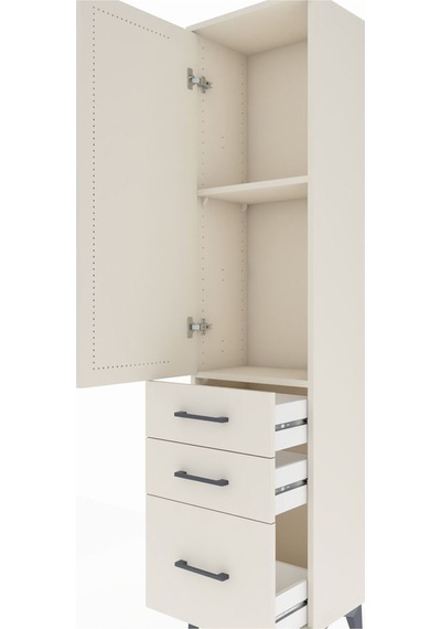 Arges Dolap 2 Raflı 3 Çekmeceli Tek Kapaklı 44x30x182 Aytaşı-... Aytaşı